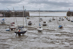 low tide in the harbour of Granville