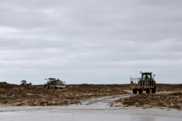 oyster farmers riding out to check on the oyster banks